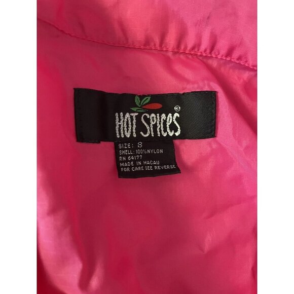 Hot Spices Womens Pink Nylon Windbreaker Jacket With Zip Front & Drawstring Coll - Picture 3 of 6